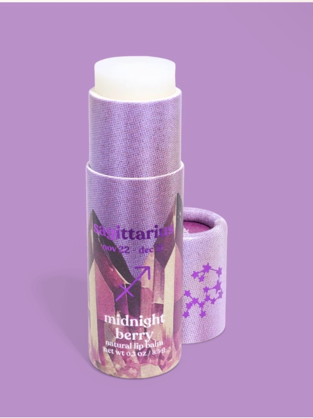 Poppy And Pout Lip Balm Sagittarius- Midnight Berry - Picture 3 of 3
